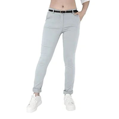 Immagine di JOPHY &amp; CO. Pantalone Elasticizzato Donna Chino con Cintura (cod. 3008) (Grigio, 3XL)