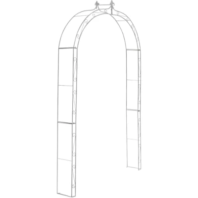 Immagine di CLP Arco Giardino Anna In Ferro Verniciato A Polvere I Sostegno Piante Rampicanti H 256 CM Supporto Fiori Pergolato Rustico, Colore:antico bianco