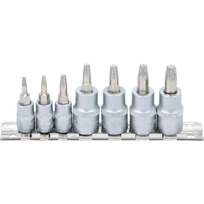 Immagine di BGS 7098 Set di chiavi a bussola per estrattore viti 6,3 mm (1/4&quot;) / 10 (3/8&quot;) T Star (per Torx) T10 T40 danneggiati 7 pz.