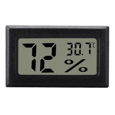 Immagine di INF Termometro igrometro digitale per la climatizzazione interna, mini, LCD, nero