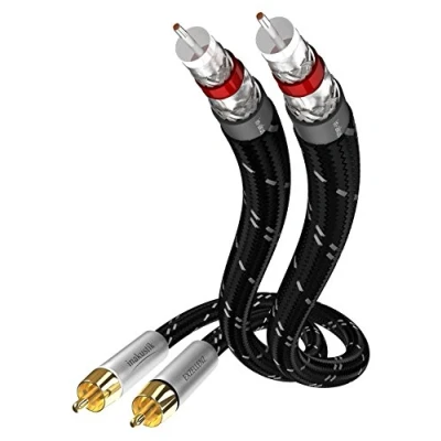 Immagine di Inakustik 006041007 cavo audio 2 RCA stereo 0,75 m per fonte audio/DAC/Tuner/lettore CD/amplificatore/preamplificatore Nero/Argento