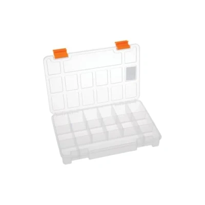 Immagine di Perel Custodia organizer, 15 scomparti fissi, impilabile, 230 x 150 33 mm, trasparente/giallo