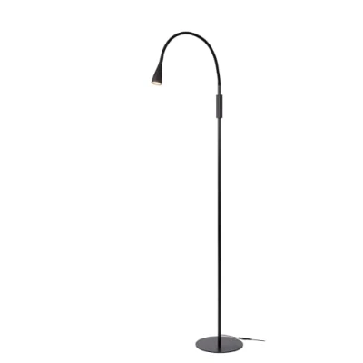Immagine di Lucide ZOZY lampada da terra con lettura, LED dimmerabile, 1 x 3 W, 3000 K, StepDim, colore nero