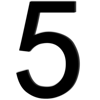 Immagine di Adesivo con Numero 5 di Colore Nero,Numero Civico,Numero Civico Segnale in Acrilico,Numero Casa Autoadesivo,Resistente alle Intemperie,per Esterni,Porta,Cassetta Delle Lettere(10 cm)