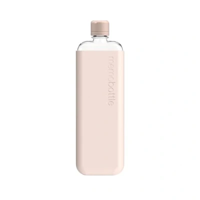 Immagine di memobottle Slim, confezione da 450 ml, con bottiglia, custodia in silicone e coperchio, elegante, sottile piatta, per borse laptop, Tritan senza BPA, ideale l&#039;uso quotidiano, minimalista