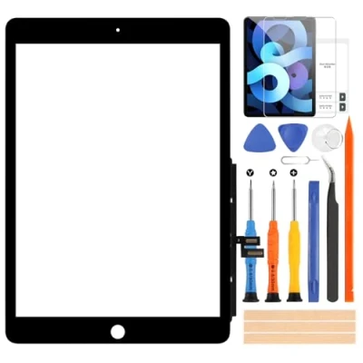 Immagine di Touch Screen per iPad 9 2021 9th Generazione, Digitizer Touchscreen, Schermo tattile Frontale, include Strumenti di Riparazione, 10.2 A2602 A2603 A2604 A2605 Senza Pulsante Home (Nero)