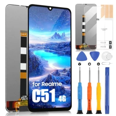 Immagine di per OPPO Realme C51 4G LCD Display, RMX3830 Schermo Touchscreen Digitazer Assembly Sostituzione con Kit di Attrezzi Riparazione