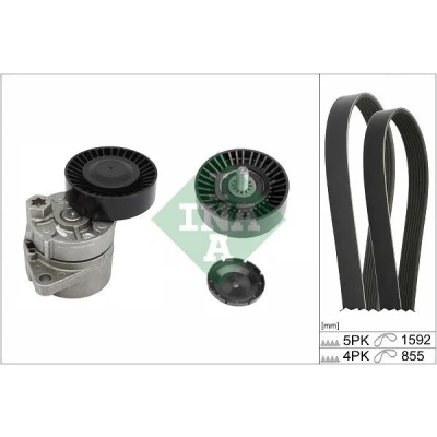 Immagine di INA 529 0439 10 Kit cinghie Poly V Controllare corsa libera generatore ed ev. sostituire KIA: CARNIVAL 2, / GRAND 3