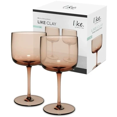 Immagine di Villeroy &amp; Boch Like Clay calice da vino, set 2 pz., vetro colorato marrone, 8,5 x 17cm