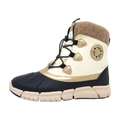 Immagine di Geox Flexyper GIRL Stivali da neve per bambini, Taglia: 33, Black/ivory Finta pelle / tessuto