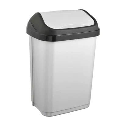 Immagine di keeeper Pattumiera con Coperchio Basculante, 10 L, Swantje, Argentato