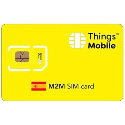 Immagine di SIM Card M2M SPAGNA Things Mobile con copertura globale e rete multi operatore GSM/2G/3G/4G LTE, senza costi fissi, scadenza tariffe competitive, 10 di credito incluso