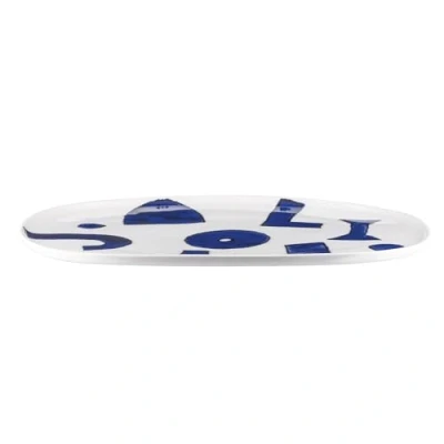 Immagine di Alessi Itsumo Yunoki ware NF08/22 36 Piatto da Portata Ovale di Design, Uso Quotidiano, Estetica Minimale, in Porcellana Bianca con Decoro Samiro