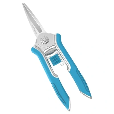 Immagine di FLORA GUARD Cesoie da potatura con punta micro 16,5 cm manuali giardinaggio Forbici in acciaio inossidabile (Blu)