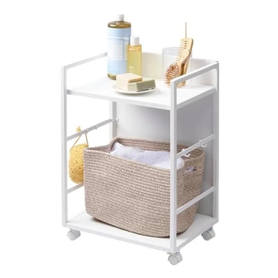 Immagine di YAMAZAKI 4810 TOWER Carro merci semichiuso a 2 livelli, bianco, Acciaio/Nylon, minimalista, 42 x 32 60 cm