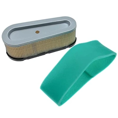Immagine di vhbw set di filtri (1x filtro carta, 1x in spugna) sostituisce Briggs &amp; Stratton 272477S, 493910, 691667 per trattorino tagliaerba