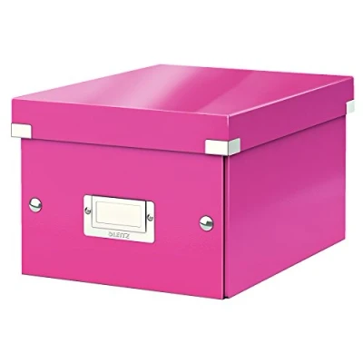 Immagine di Leitz Click &amp; Store WOW Scatola Archivio Piccola, per Riporre e Trasportare Documenti A5 Oggetti di Piccole Dimensioni, Adatta a Casa Ufficio, Rosa, 60430023