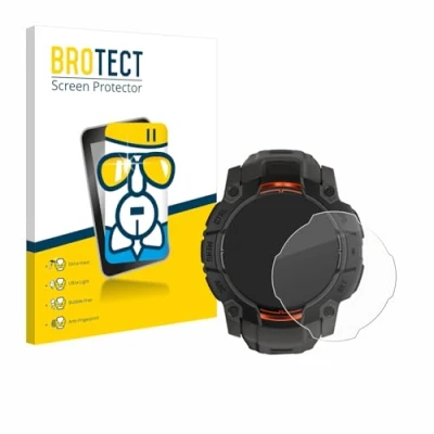 Immagine di brotect Pellicola Protettiva Vetro per Garmin Instinct 3 Solar (50 mm) Protezione Schermo [Durezza Estrema 9H, Chiaro]
