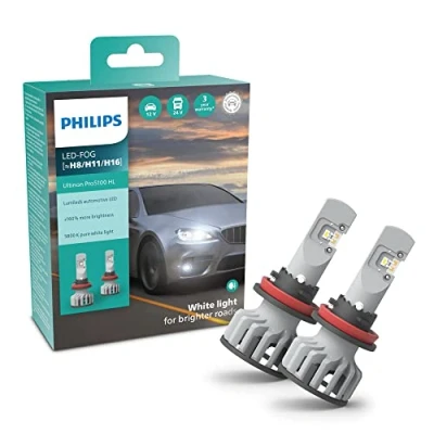 Immagine di Philips Ultinon Pro5100 LED lampadina fari auto (H8/H11/H16), +160%, 5.800K, set di 2