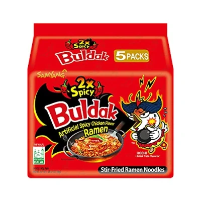 Immagine di Samyang Buldak ramen di spaghetti fritti con pollo piccante caldo coreano, (5 x 140 g)