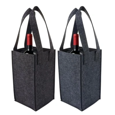 Immagine di Kellegour 2 pezzi Borsa per Bottiglie Vino Acqua in Feltro,Borsa Portabottiglie 4 Scomparti Borse Porta Portabottiglie,Pieghevole,Riutilizzabile Birra,Vino,Cola