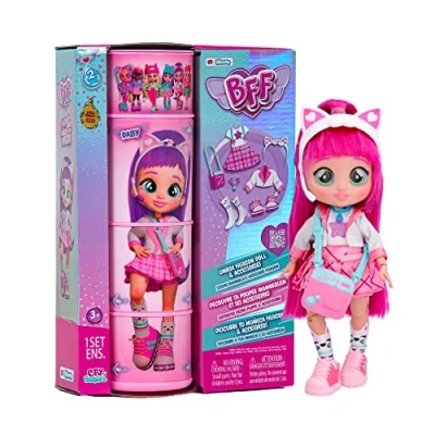 Immagine di BFF BY CRY BABIES S2 Daisy Bambola alla moda da Collezione con Capelli lunghi, Vestitini in tessuto e 9 Accessori Giocattolo per bambini bambine +5 Anni