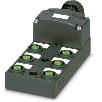 Immagine di Phoenix Contact SACB 6/12 L C SCO P 1452835 Scatola sensore attuatore passiva Distributore M12 con filettatura in plastica 1 pz.