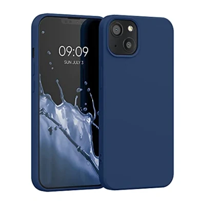 Immagine di kwmobile Custodia Compatibile con Apple iPhone 13 Cover Back Case per Smartphone in Silicone TPU Protezione Gommata blu marino