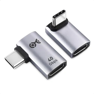 Immagine di Cable Matters confezione multipla adattatore angolare USB C retto da 40 Gbps con PD 240W (adattatore di 90 gradi) nero Compatibile porte Thunderbolt 4, USB4 Angle Adapter