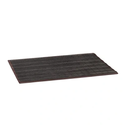 Immagine di Relaxdays Tappeto in Bambù, 80x50 cm, Resistente all’Umidità, Antiscivolo, Bordi Tessuto, Bagno, Nero