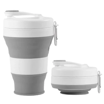 Immagine di Tazza da Viaggio Pieghevole con Cannuccia e Coperchio, Bottiglia D&#039;Acqua a Prova Di Perdite, Portatile Travel Coffee Mug, Silicone Tazze Caffè Senza BPA Riutilizzabili per I Viaggi, 600 ML