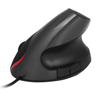 Immagine di Mouse Verticale, Verticale da 3200 dpi USB con Cavo, Design ergonomico, Polso per Gioco Laptop PC (Nero)
