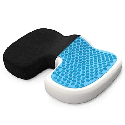 Immagine di bonmedico Cuscino da Seduta Ortopedico con Strato in Gel, Memory Foam Per Piaghe Decubito e Dolore al Coccige. Auto, Sedia a Rotelle o Ufficio, Standard
