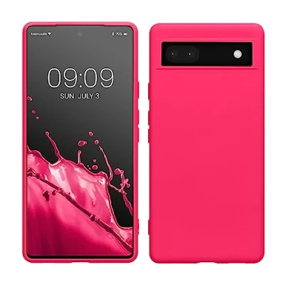 Immagine di kwmobile Custodia Compatibile con Google Pixel 6a Cover Back Case per Smartphone in Silicone TPU Protezione Gommata rosa shocking