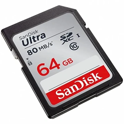 Immagine di SanDisk Ultra SDXC Memory Card Up to 80 MB/s, Class 10, U1, 64 GB, Black/Grey