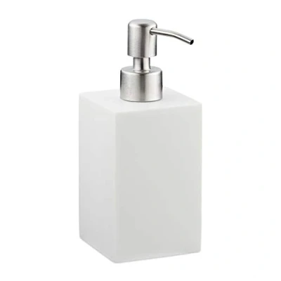Immagine di Relaxdays Dispenser di Sapone, 300ml, Portasapone Ricaricabile Manuale, Accessorio Bagno &amp; Cucina, Rettangolare, Bianco, 1 pz