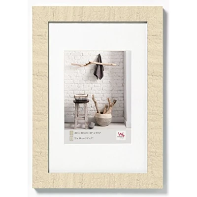 Immagine di walther design bianco crema 60 x 90 cm con passe partout, Home Cornice in legno HO090W