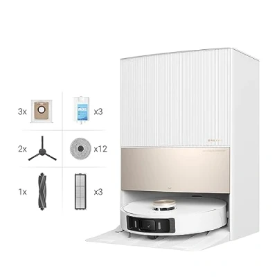 Immagine di dreame L20 Ultra Complete Robot Aspirapolvere Lavapavimenti con Tecnologia MopExtend, Rimozione e Sollevamento dei moci, 7000 Pa, Set di Accessori per Pavimenti Tappeti