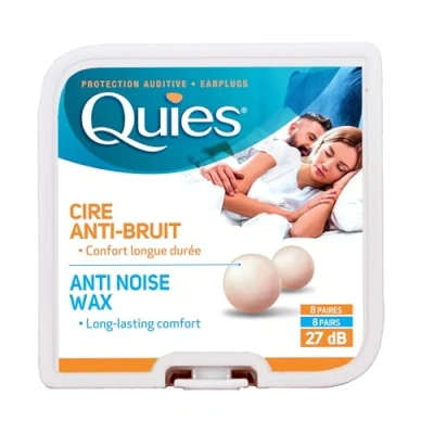Immagine di Quies Earplugs naturale Wax 8 pairs 27 db Noise Reduction Barrier Against Pack Of 10 by
