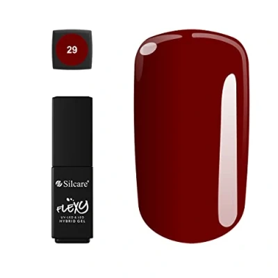Immagine di Silcare Smalto gel Uv/led Flexy n29 Collezione SoaK Off San Valentino, colorazione rosso coprente e flessibile 4,5g