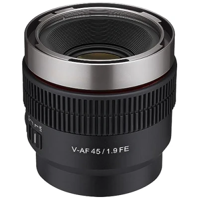 Immagine di Samyang V AF 45 mm T1,9 FE per Sony E, obiettivo video, di messa a fuoco auto, supporto Cine Lens 8K, compatibile con anamorfici, interruttore personalizzato e pulsante
