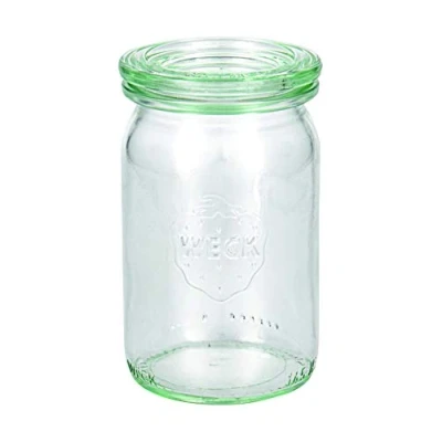Immagine di Weck 49870 Set di 12 barattoli a Forma Asta, 145 ml, Anelli per Conserve 89 x 52 mm, 24 graffette, 2 scatole Coperchio 40 Vetro