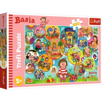 Immagine di Trefl 100 Pezzi Colorati con Personaggi delle Fiabe, Intrattenimento Creativo, Divertimento per Bambini a Partire da 5 anni Puzzle, Colore, Trascorrete una Giornata Basia, 16453