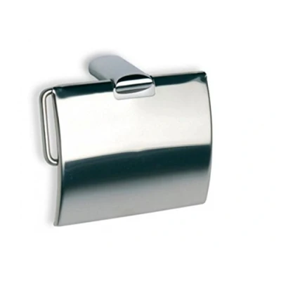 Immagine di TATAY Portarotolo con coperchio Modello Ronda, in INOX/Zamak Colore Metallizzato Misure 10.5 x 5 cm