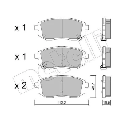 Immagine di METELLI 22 1353 0 Kit pastiglie freno con segnalatore acustico usura DACIA: Spring EV