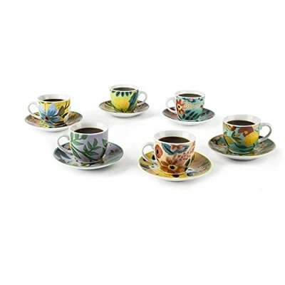 Immagine di Excelsa Set 6 Tazzine Caffè con Piattino Fiori