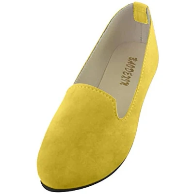 Immagine di Donna Ballerine Basic in Ecopelle Elegante e Moda Scarpe Basse,Giallo Albicocca,EU 42