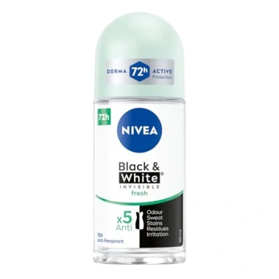 Immagine di NIVEA, Deodorante, ack&amp;White Invisible Fresh Antiperspirant W (Roll on, 50 ml)