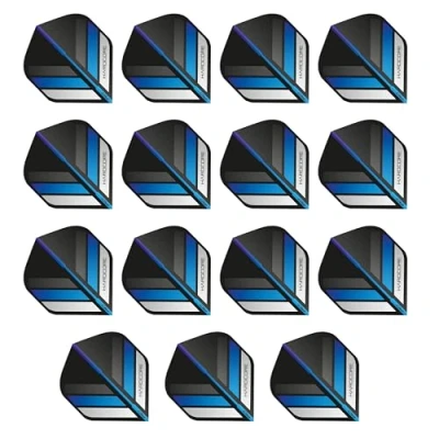 Immagine di RED DRAGON Hardcore XT Nero e Blu Stripe Volo Dart Standard di Spessore Extra 5 Set per Confezione (15 Voli in Totale)