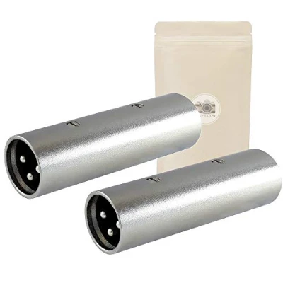 Immagine di Adaptout 2x Accoppiatore XLR 3 poli pin maschio/maschio Connettore stereo 100% in metallo per cavo prolunga estensione 2 spine maschio marca francese
